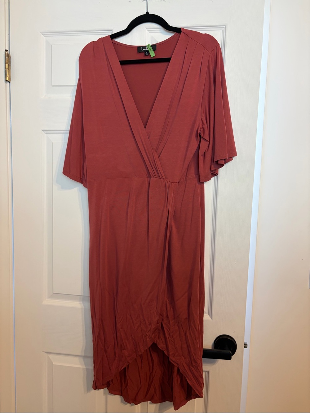 Lulu’s Dusty Rose Wrap Midi Dress